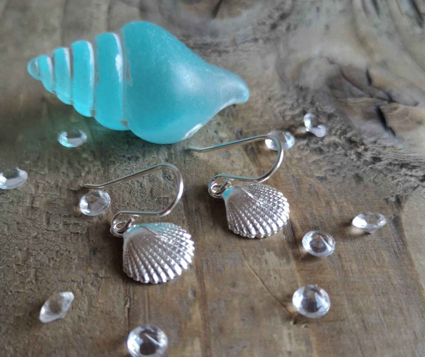Sterling Silver Shell Earrings * Sea Jewelry * Summer jewelry * Nautical earrings * Beach jewellery