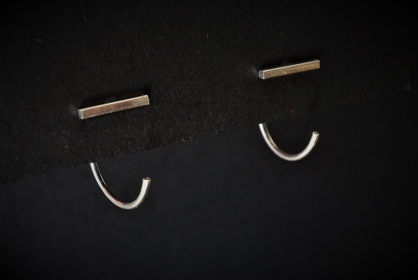 Sterling Silver Hugging Bar Hoop Earrings * Minimalist earrings * Feminine jewelry