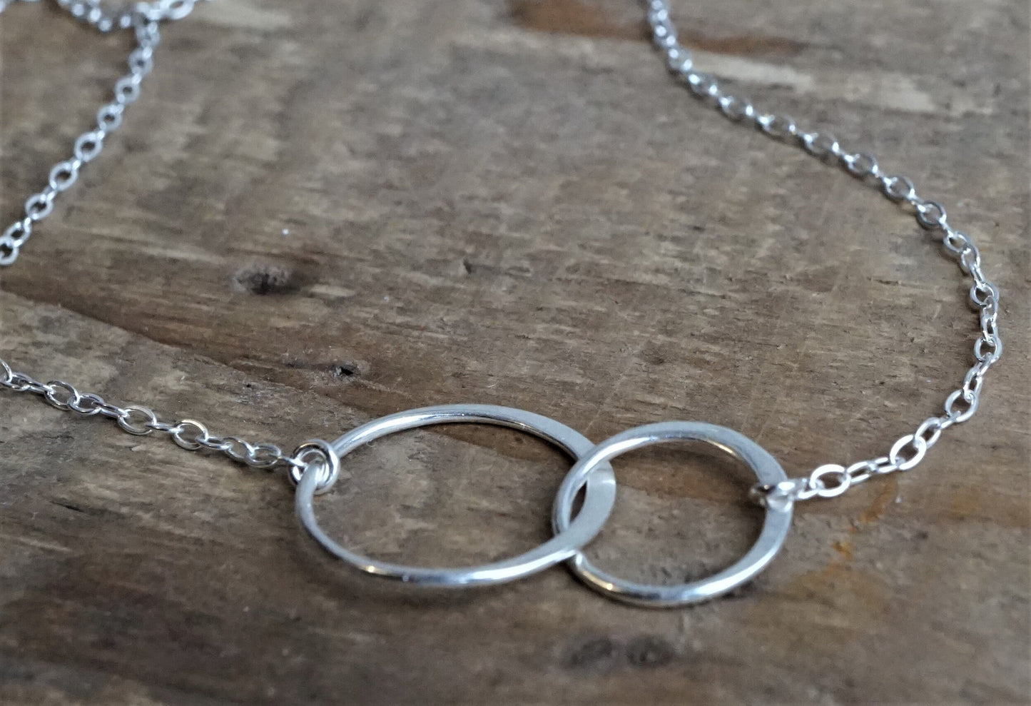 Sterling Silver Double Circle Necklace* Silver Jewelry* Dainty *Gift for her* Feminine* Choker necklace