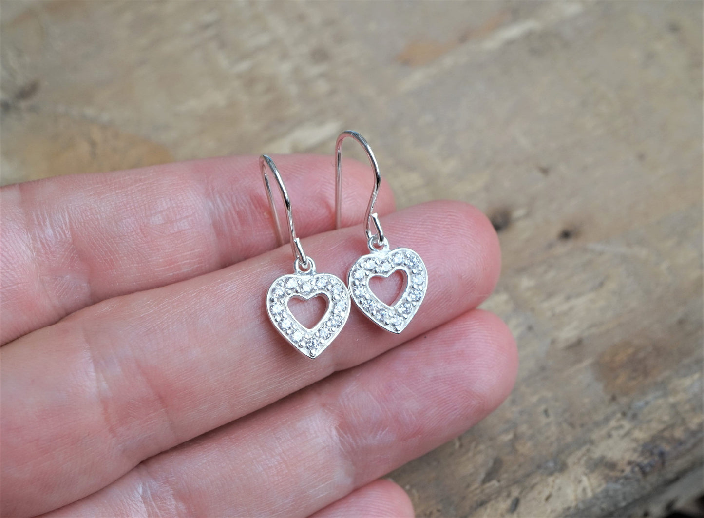 Sterling Silver Zirconia Star/Heart Earrings * Star jewellery * Heart gift