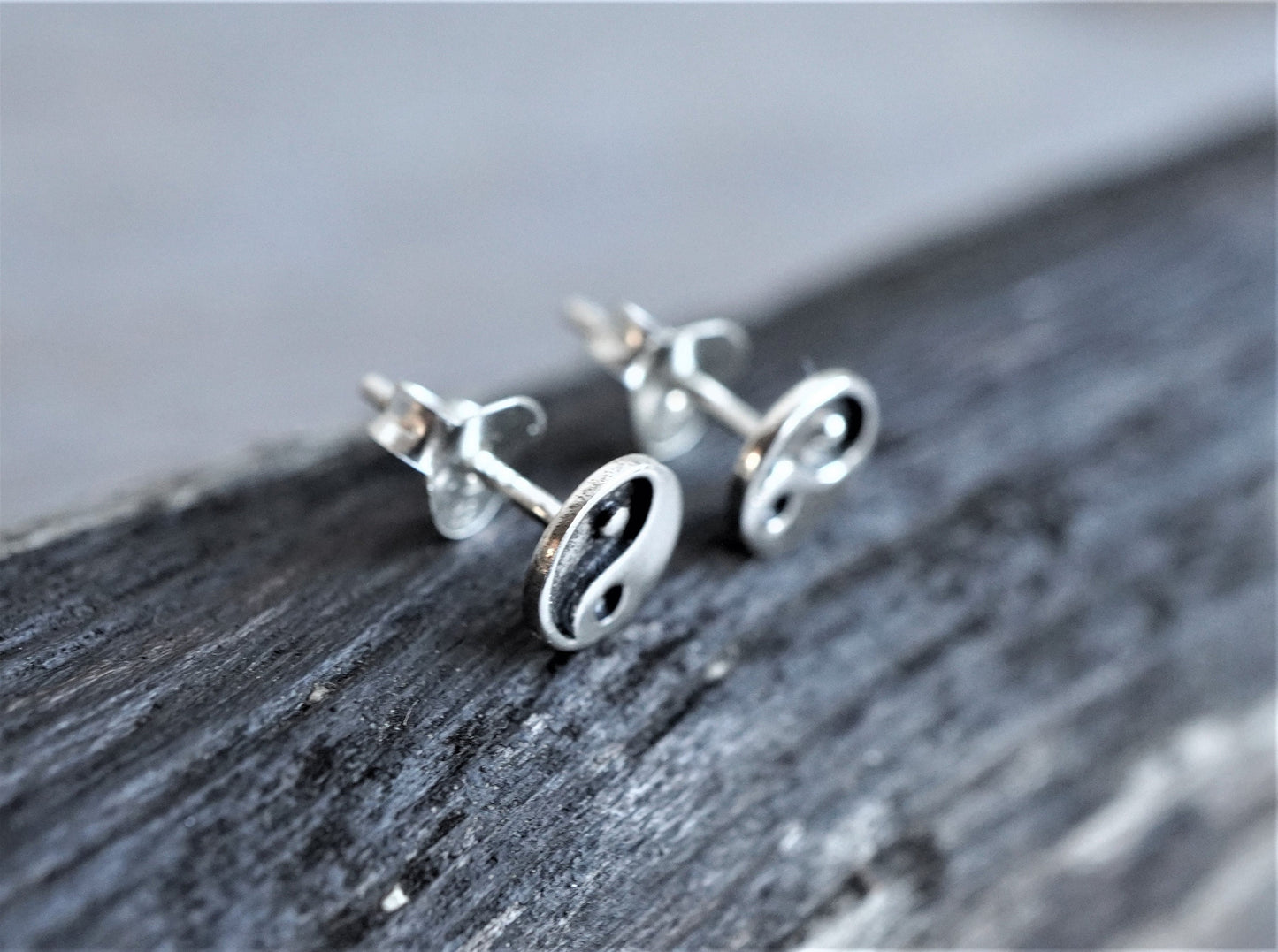 Small Yin-Yang Ear Stud Sterling silver * Gift for her * Balance earring * Yoga earrings