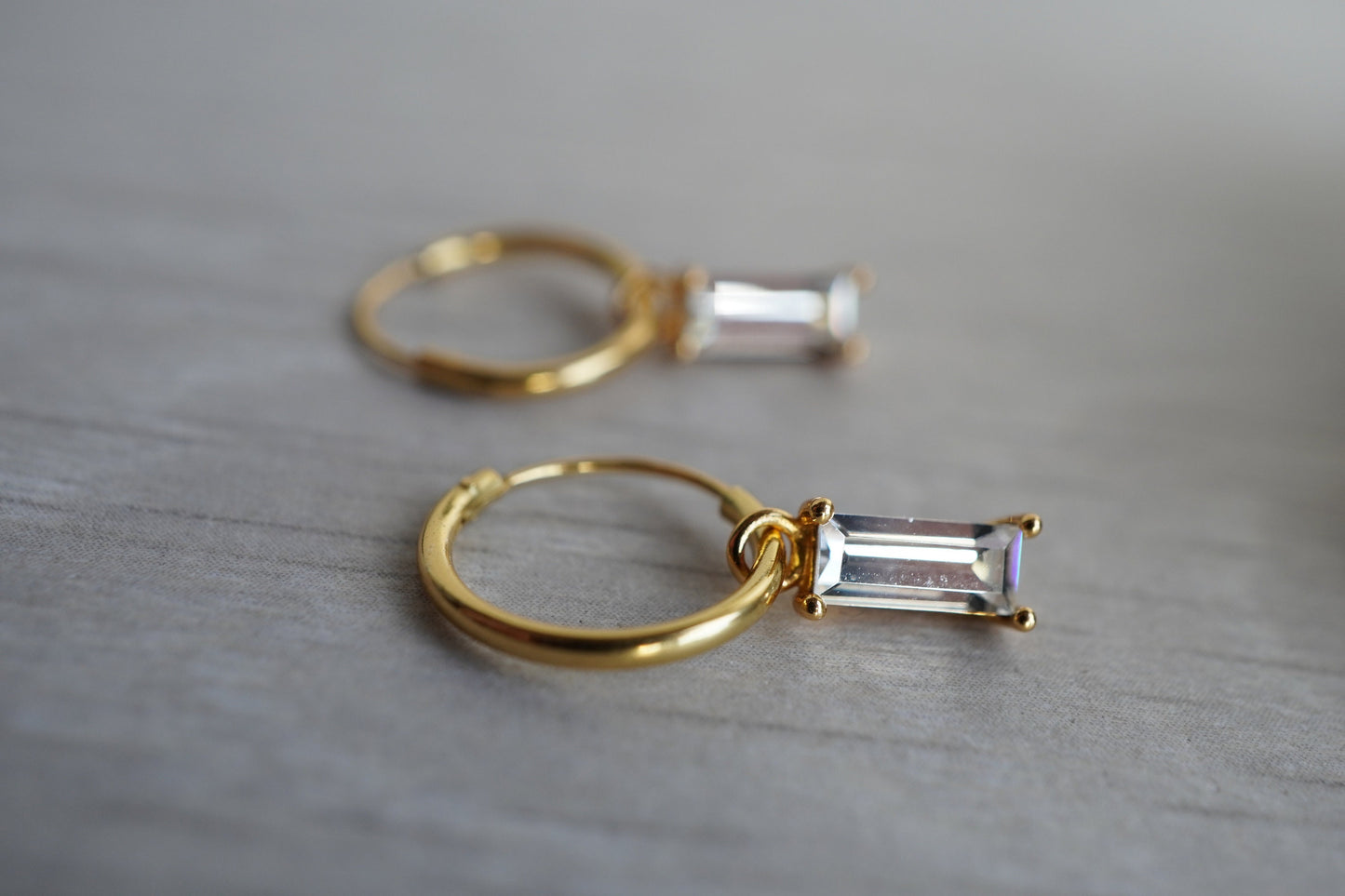 Gold Crystal Hoop Earrings * Boho earrings *  Golden hoop * Feminine jewellery
