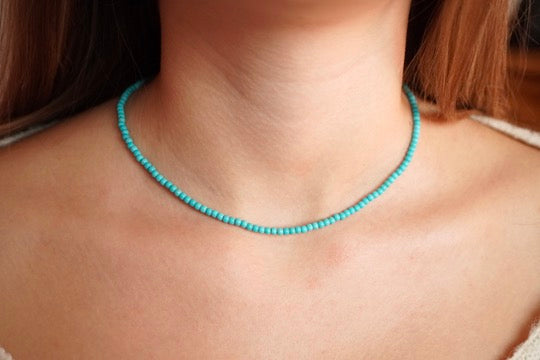 Turquoise choker necklace * Boho choker * Summer jewellery * Bohemian necklace * Layered necklace
