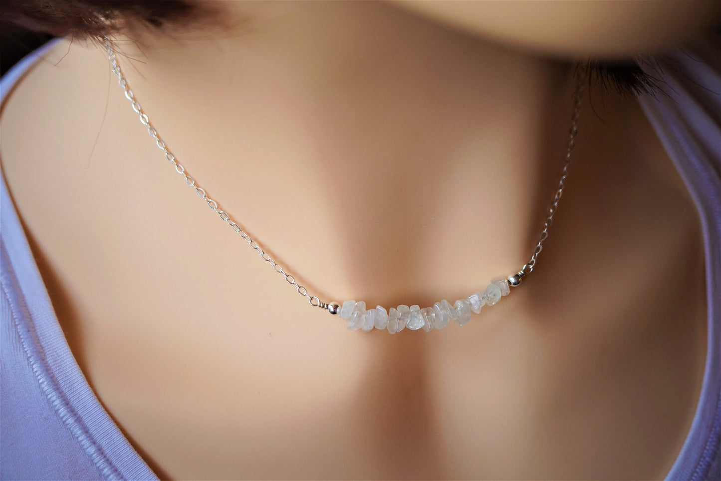 Moonstone June Gift Sterling Silver Necklace * Birthstone of June * Gift for her * Feminine