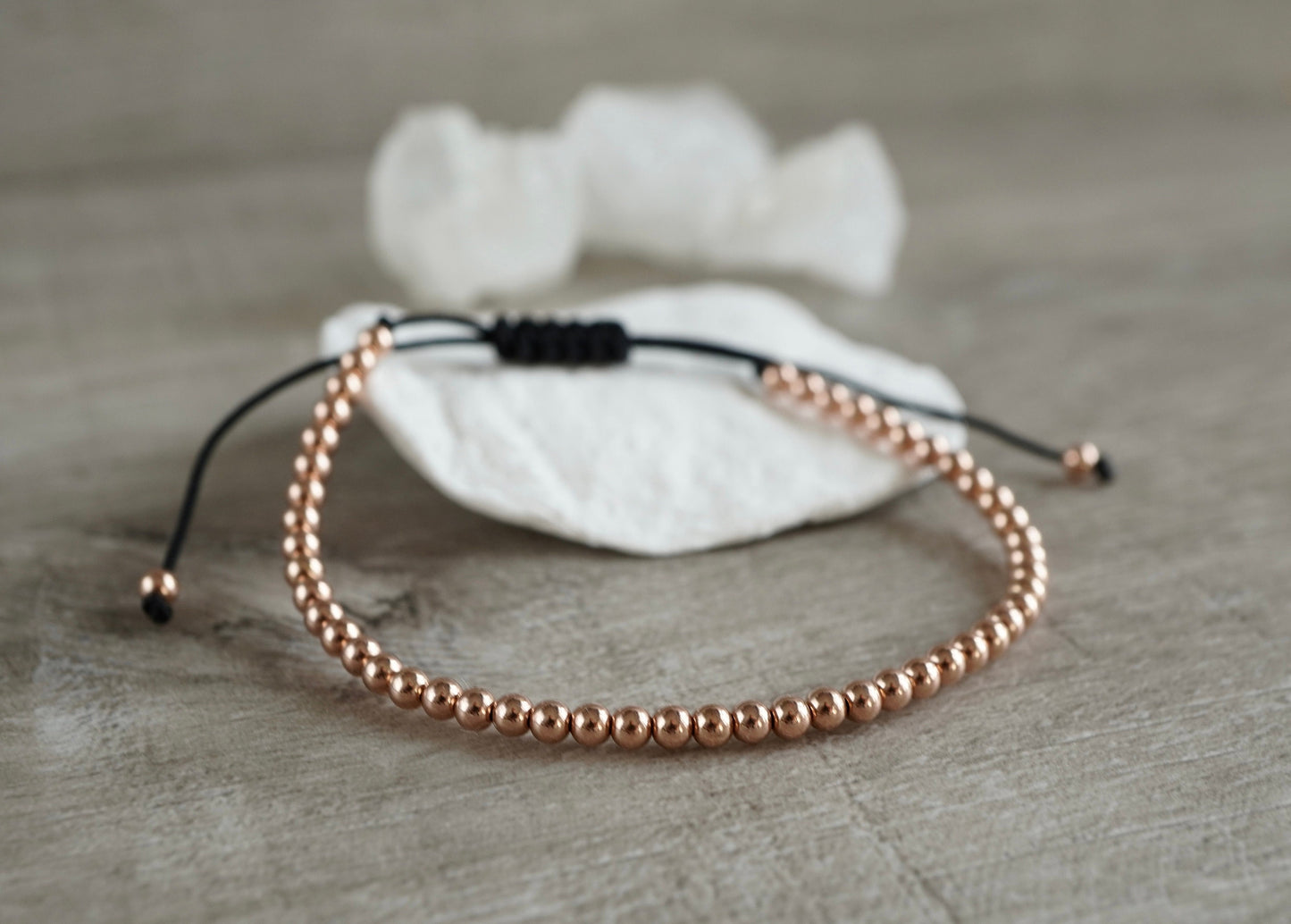 Rose Gold Filled Dainty Cord Bracelet * Feminine * Layered Bracelet *