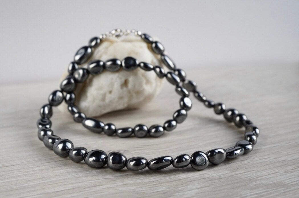 Silicon Bead Necklace * Metallic look *  necklace * Gift for her