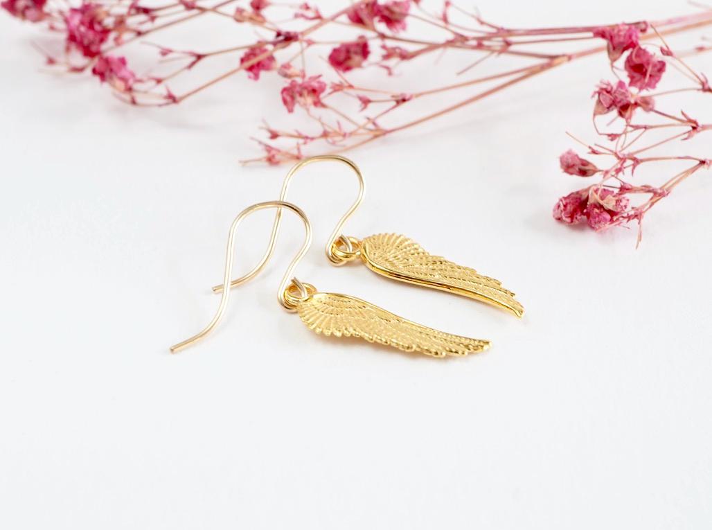 Cute Small Angel Wing Earrings * Dainty earrings * Gift for her *