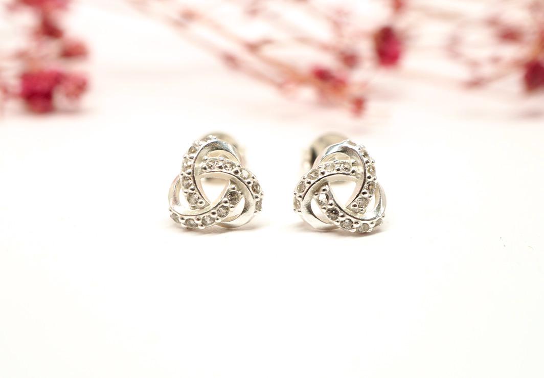 Small Sterling Silver Knot Stud * Knot Earrings *