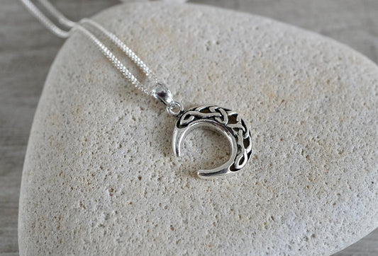 Small Celtic Moon Delicate Necklace * Moon * Gift for her * Boho necklace * Sterling silver