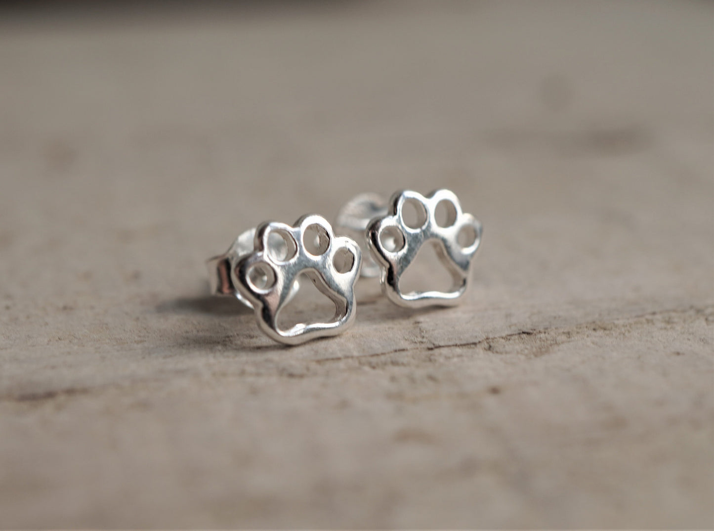 Paw Sterling Silver Stud Earrings
