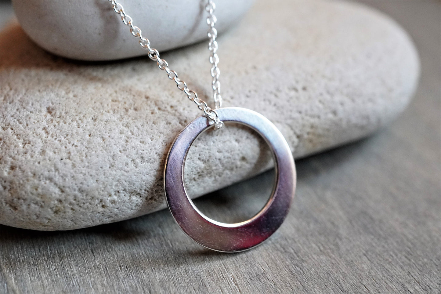 Sterling Silver Circle Necklace * Gift for her * Minimalist jewellery