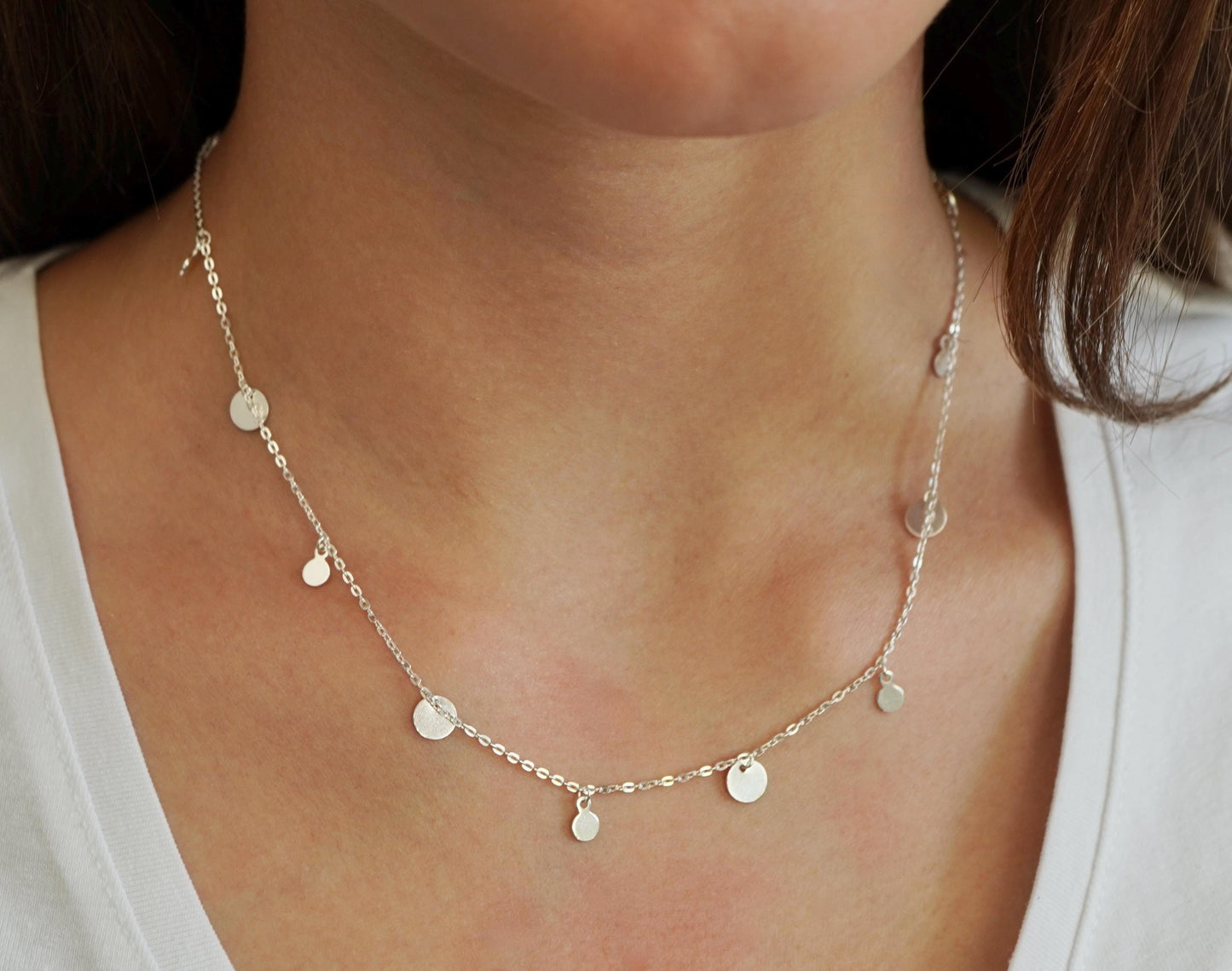 Sterling Silver Delicate Charm Necklace * Boho necklace * Gift for her * Feminine