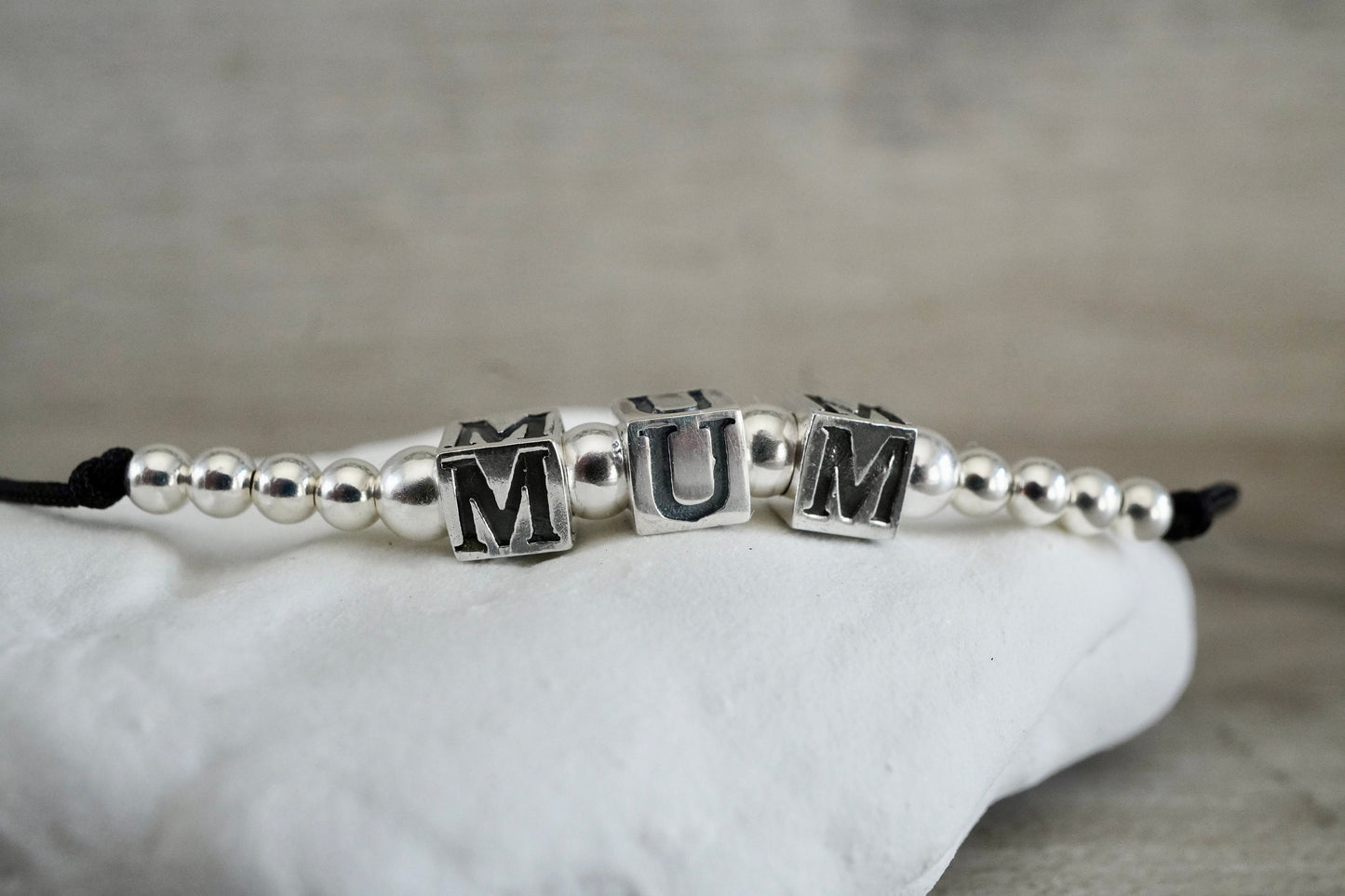 Mum Sterling Silver Cord Bracelet * Mum gift * Gift for her