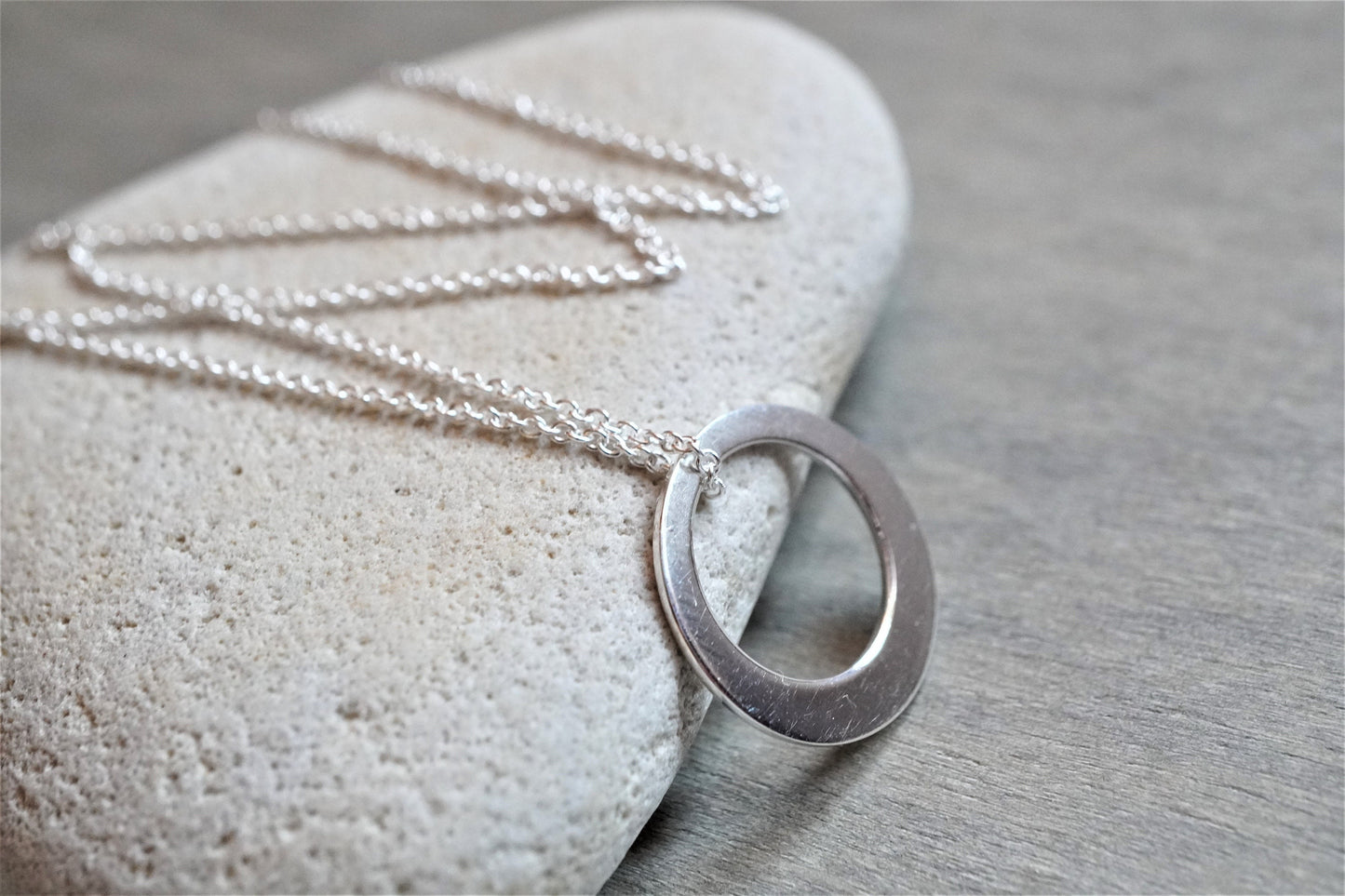 Sterling Silver Circle Necklace * Gift for her * Minimalist jewellery