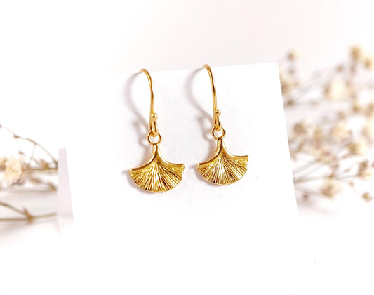Ginkgo Leaf Earrings * Leaf earrings *  Ginkgo Biloba *