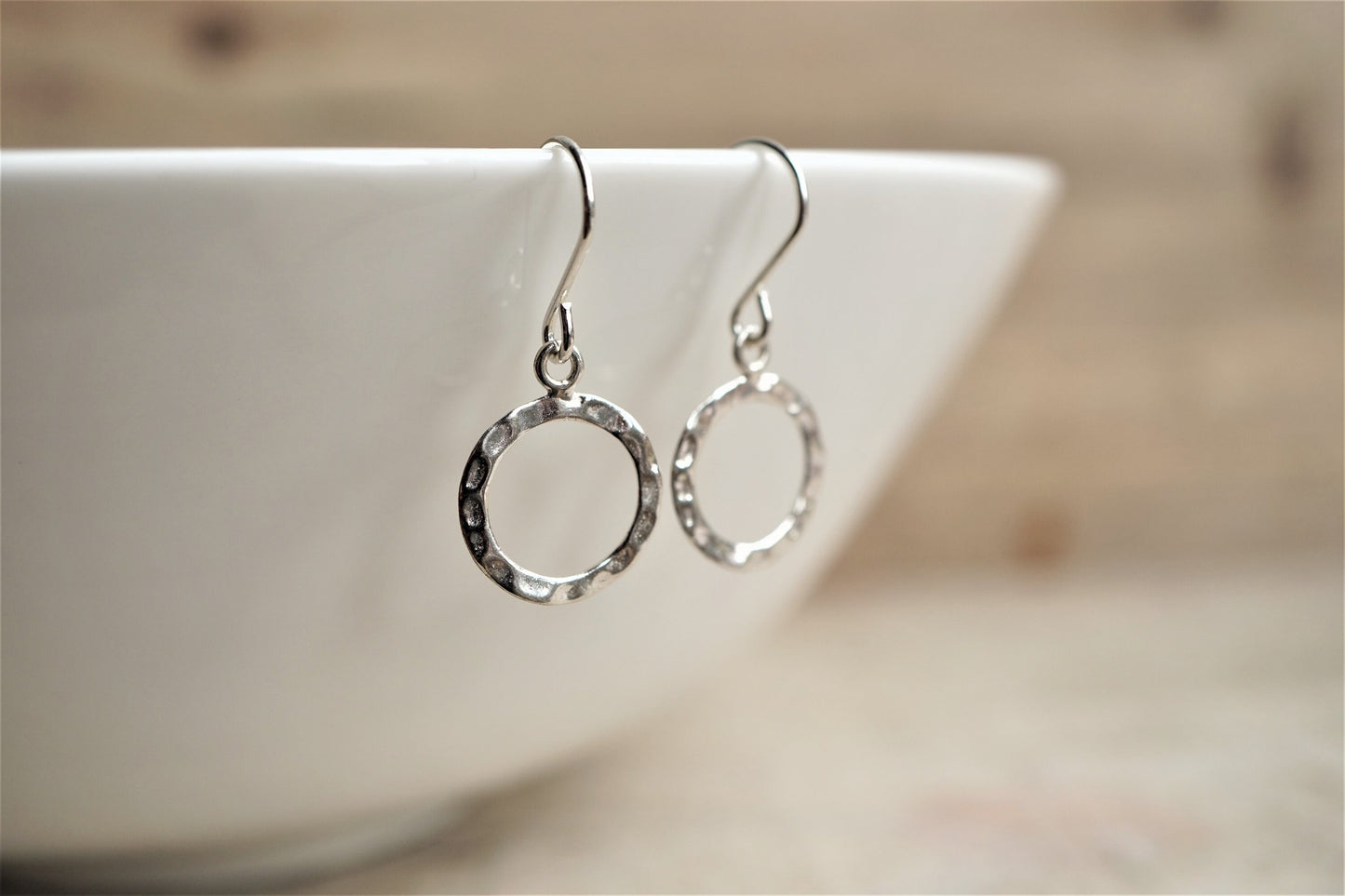 Sterling Silver Circle  Earrings * Gift for her * Hollow circle