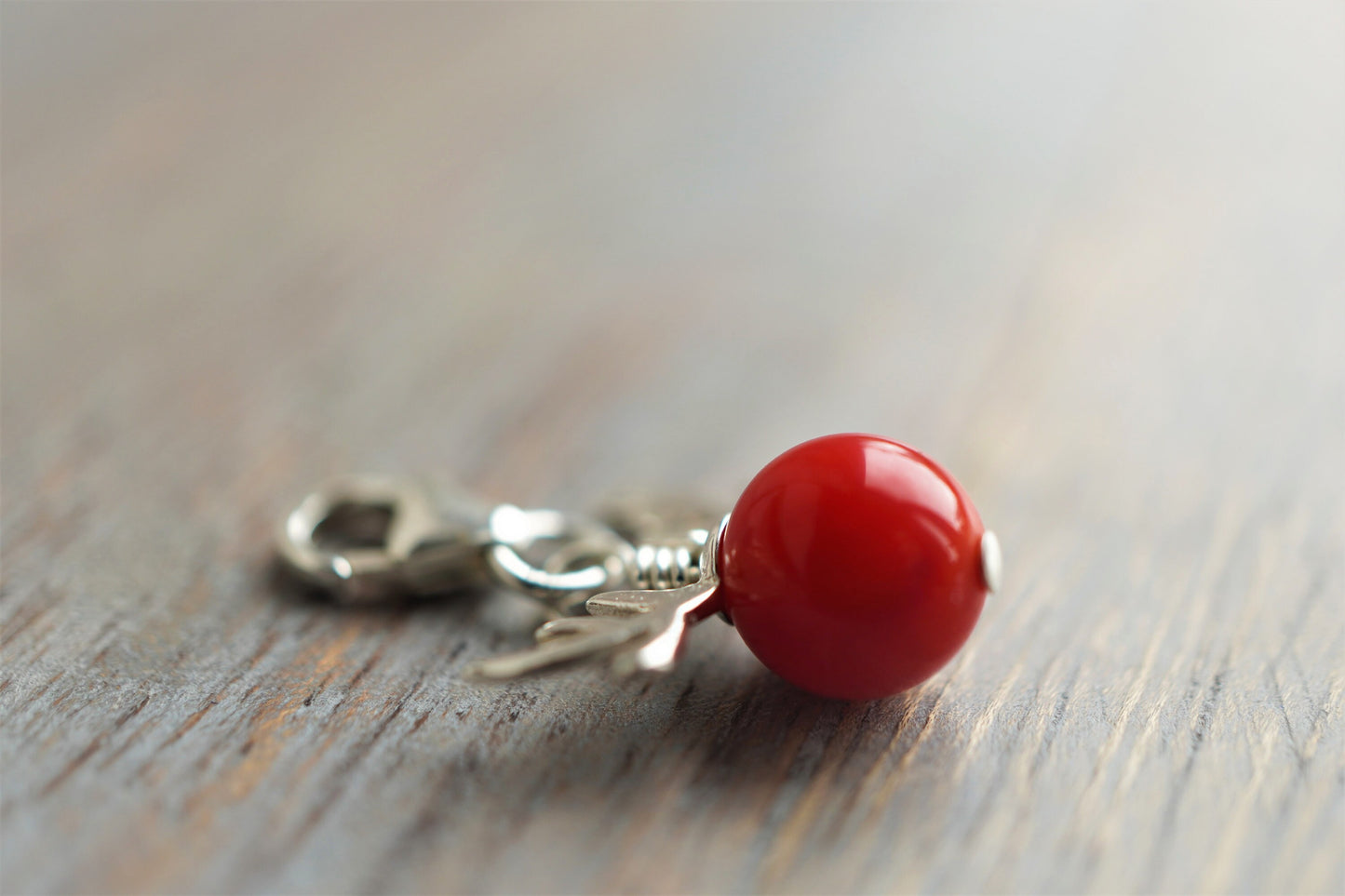 Deer Antler Coral Clip on Charm * Christmas Charm * Gift for her