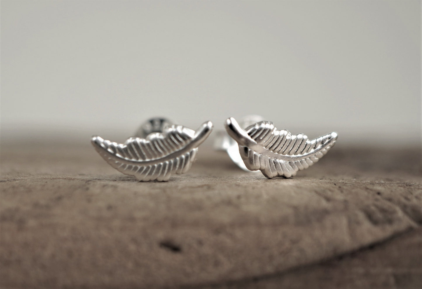 Sterling Silver Feather Stud Earrings * Feather jewelry * Gift for her * Bohemian jewelry
