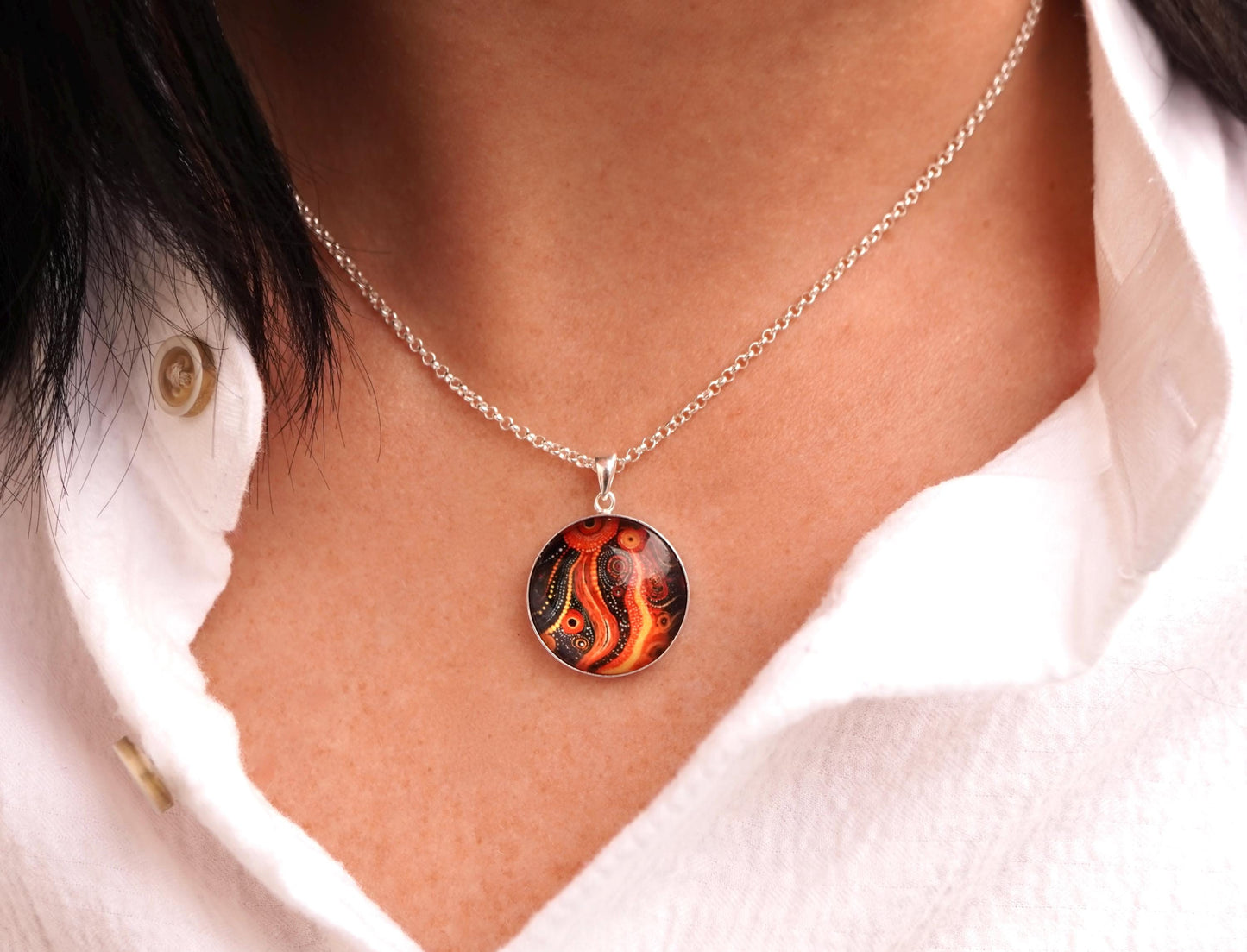 Colourful Sterling Silver Necklace * Gift for her* Pendant necklace