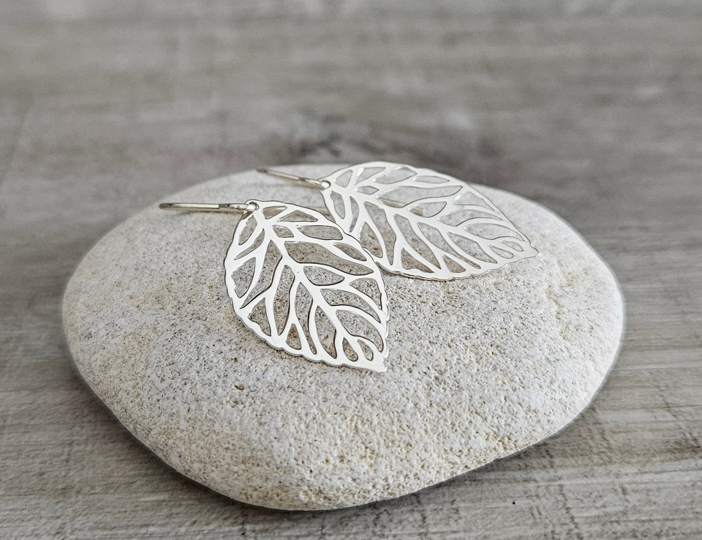 Leaf Earrings Sterling Silver, Leaf jewellery
