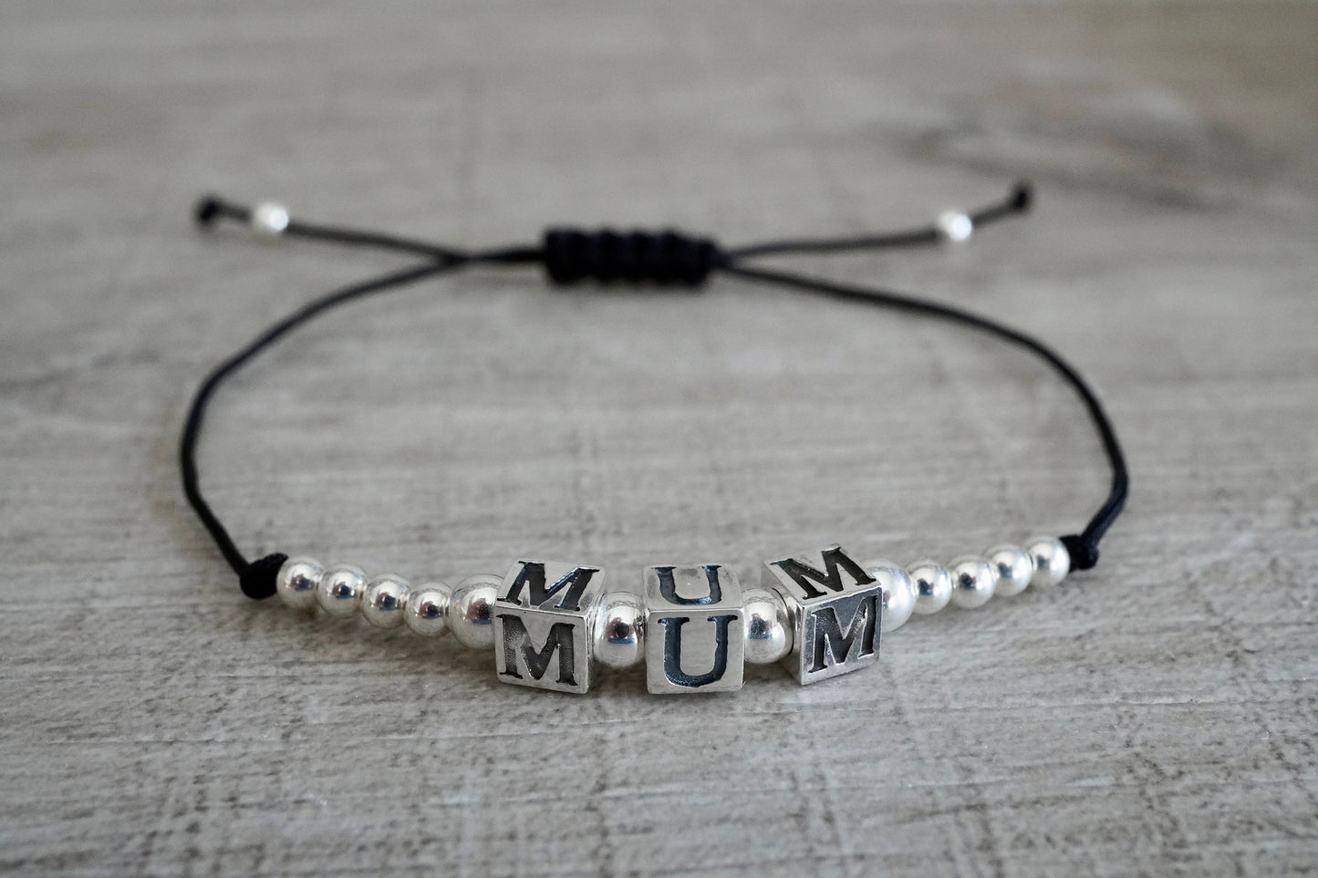 Mum Sterling Silver Cord Bracelet * Mum gift * Gift for her