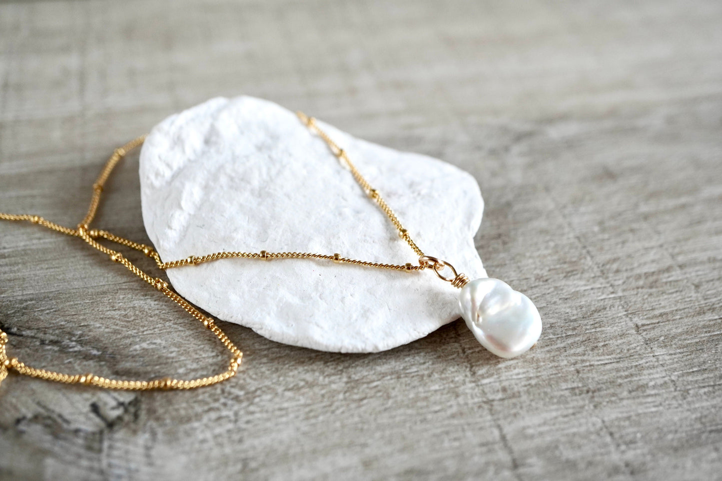 Pearl Gold Filled Necklace * Satellite Necklace * Dainty Feminine * Gift for her*