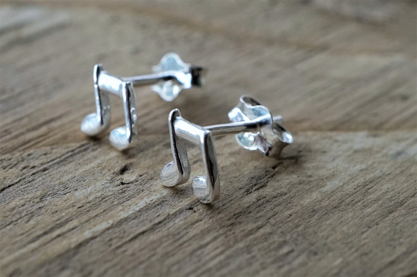 Tiny Music Note Earrings * Stud earrings * Sterling silver stud * Gift for Her