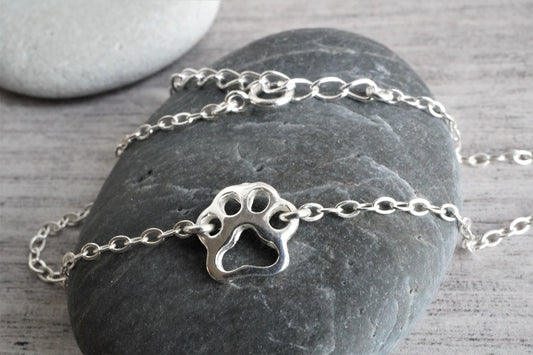Paw Sterling Silver Bracelet * Animal fan * Gift for her