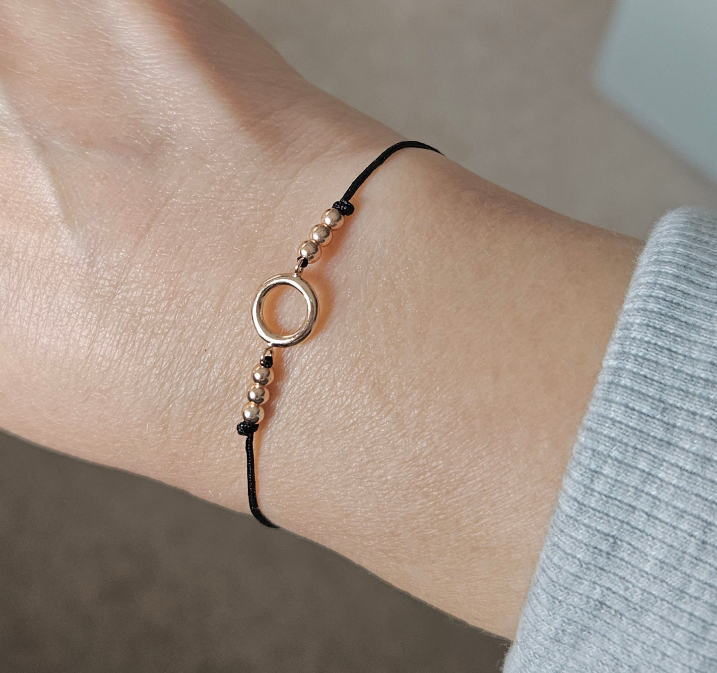 Rose Gold Filled Dainty Cord Bracelet * Feminine * Layered Bracelet *