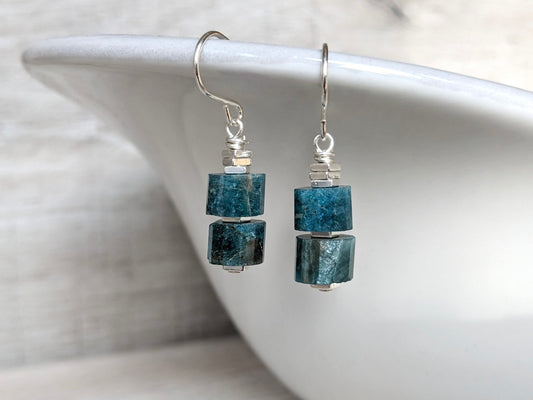 Apatite Drop Earrings * Blue Earrings * Gift for her