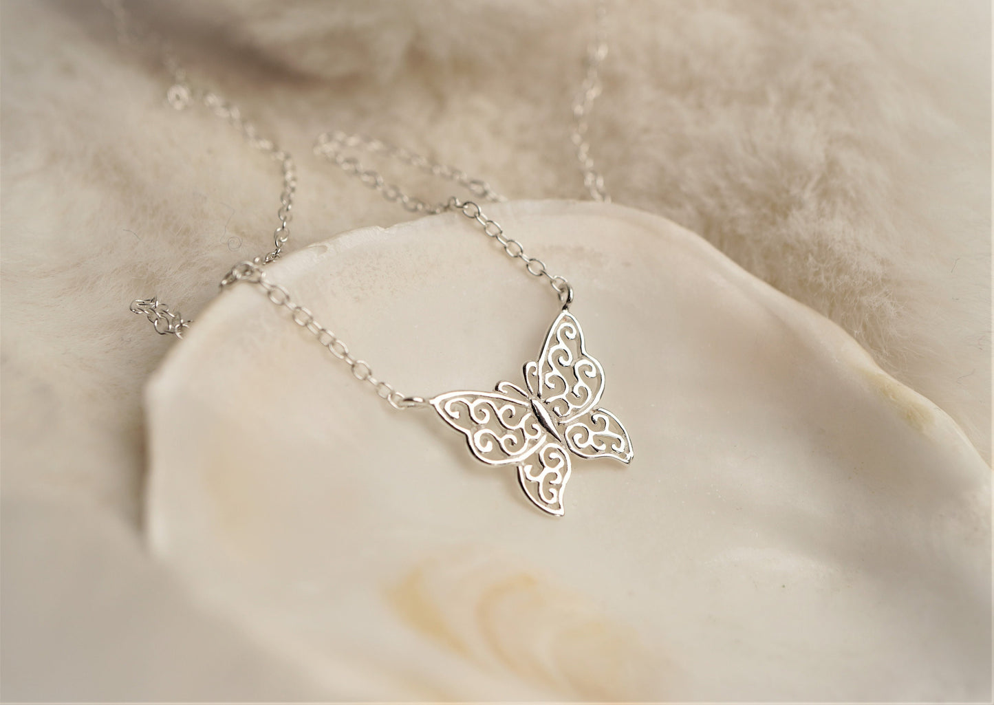 Butterfly Sterling Silver Delicate Necklace * Butterfly jewellery * Silver butterfly