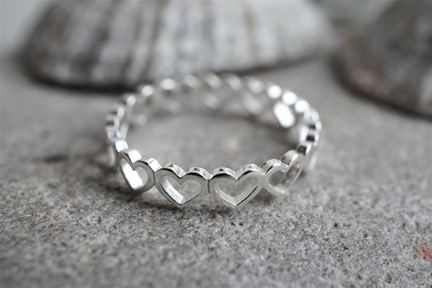 Hearts Sterling Silver Ring  * Gift for her * Heart jewellery