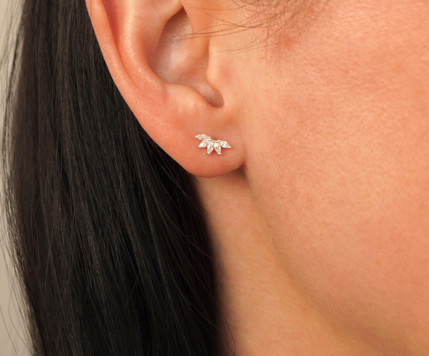 Golden Small Stud Sterling Silver * Feminine jewellery * Gold stud * Boho stud