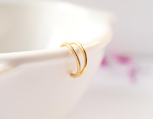 Hollow Gold/Silver Ear Cuff * Sterling Silver Gold Cuff * No hole Earrings