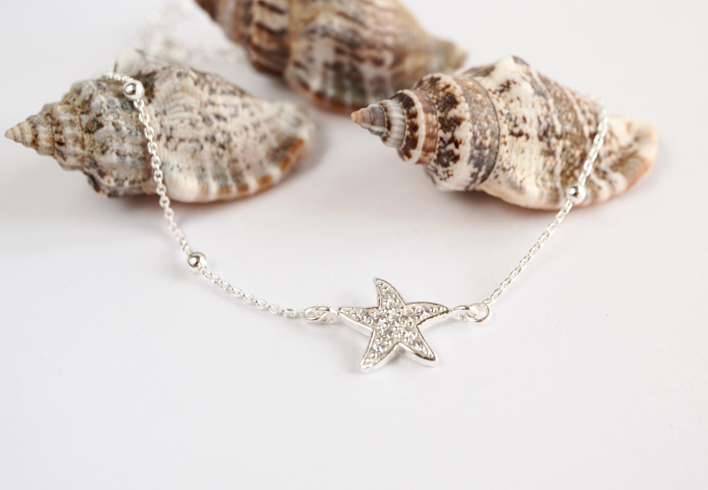 Dainty Starfish Sterling Silver Bracelet * Gift For Her * Summer jewelry * Nautical bracelet