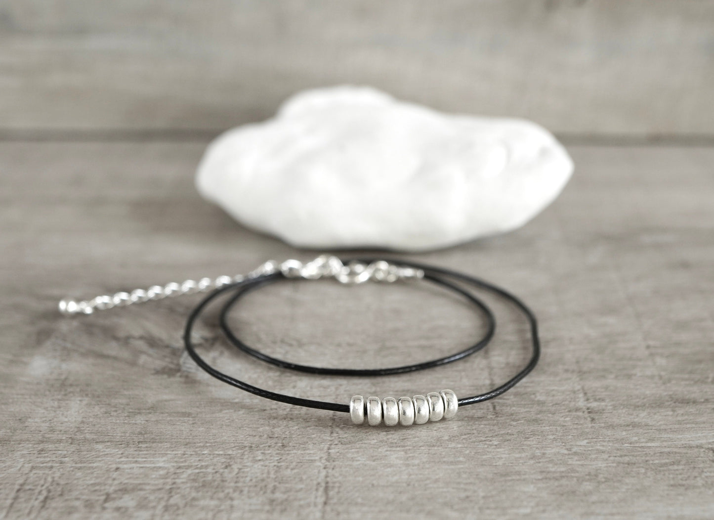 7 Beads Choker * Lucky number necklace * Sterling silver *