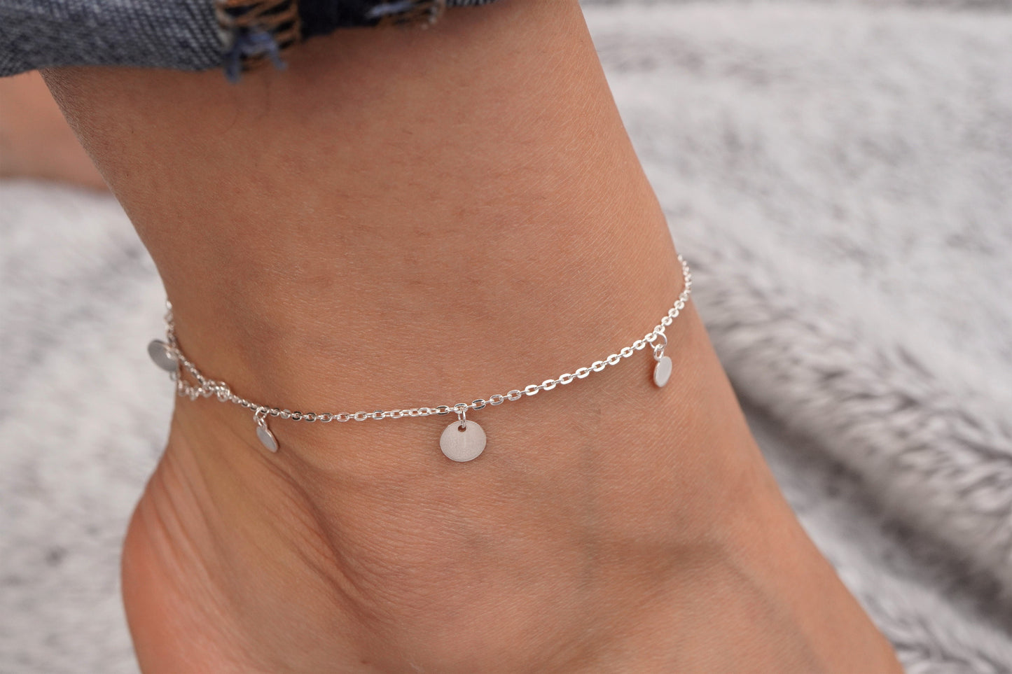 Delicate Silver Disc Necklace * Boho necklace * Gift for her * Feminine * Sterling Silver
