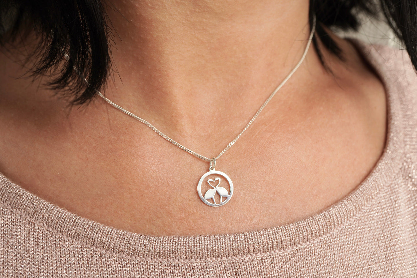 Loving Flamingo Sterling Silver Bracelet * Layered Bracelet * Dainty Bracelet * Gift for her