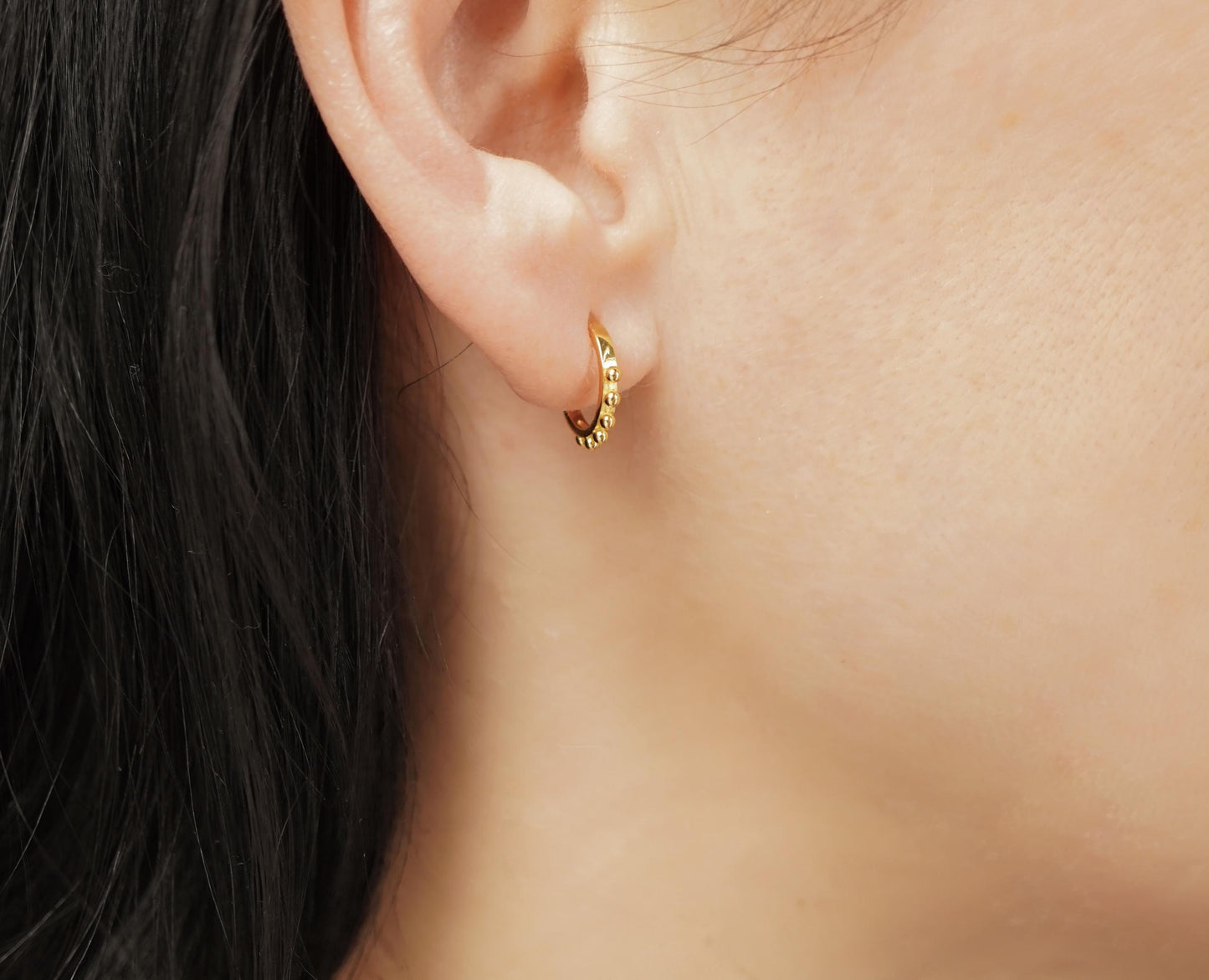 Gold Sterling Silver Dainty Half Hoop Earrings * Feminine earrings * Boho hoop