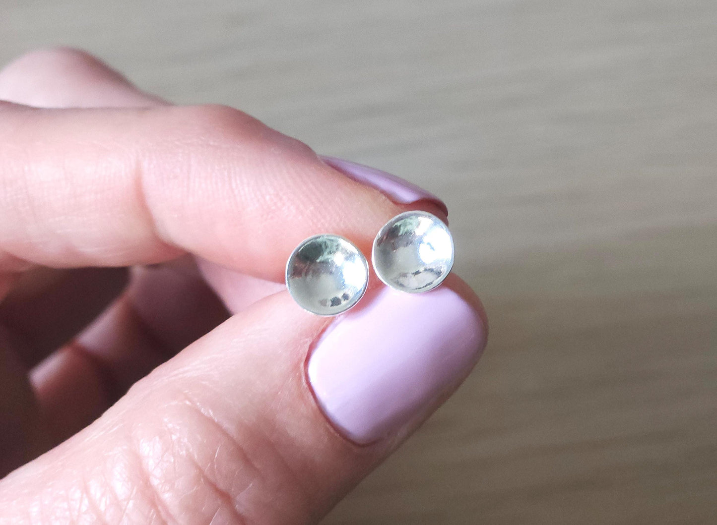 Concave Round Stud * Round Earrings * Minimalist Earrings *Gift for her