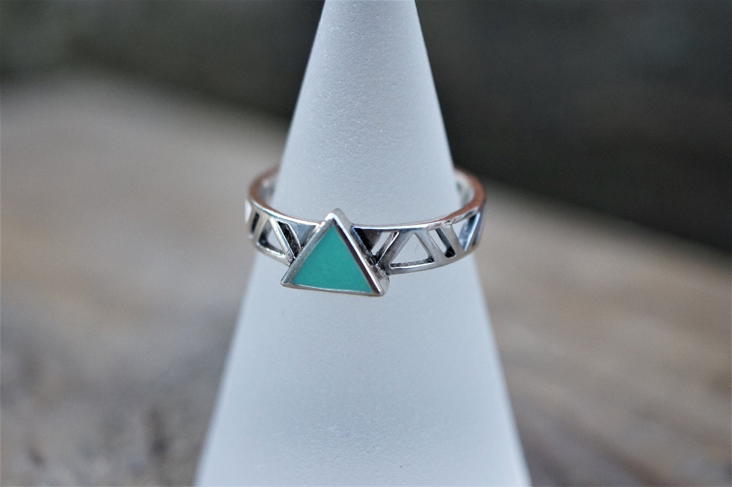 Triangle Sterling Silver Ring, Boho ring L, N, P /6, 7, 8 Chic, Gift for her,  Boho jewelry