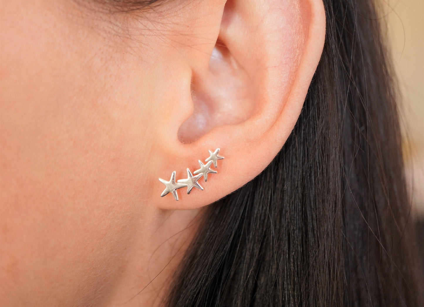 Four Stars Stud Earrings * Stud Earrings * Star earrings * Sterling Silver Stud