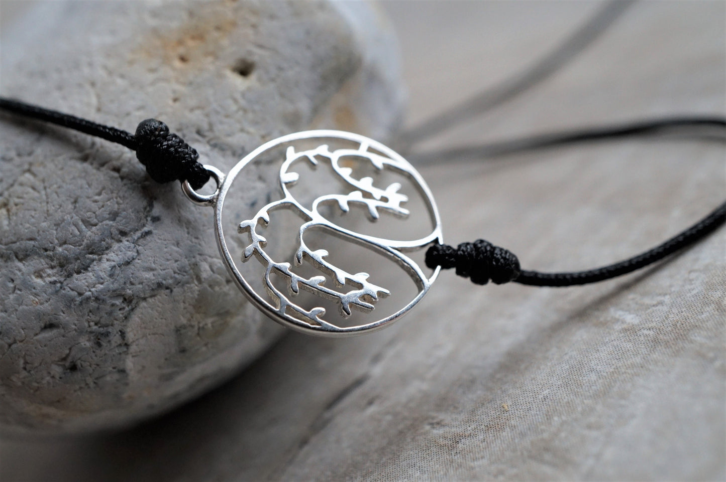 Willow Tree Sterling Silver Dainty Cord Bracelet * Feminine * Layered Bracelet * Gift for her