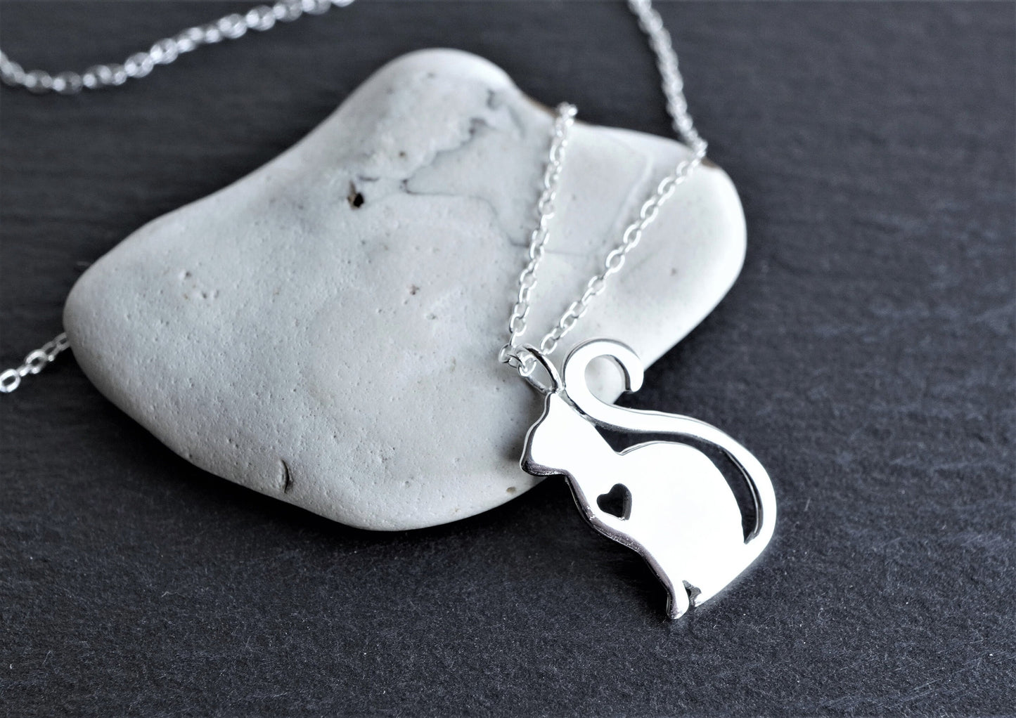 Cat Sterling Silver Necklace * Cat Fan * Gift for her