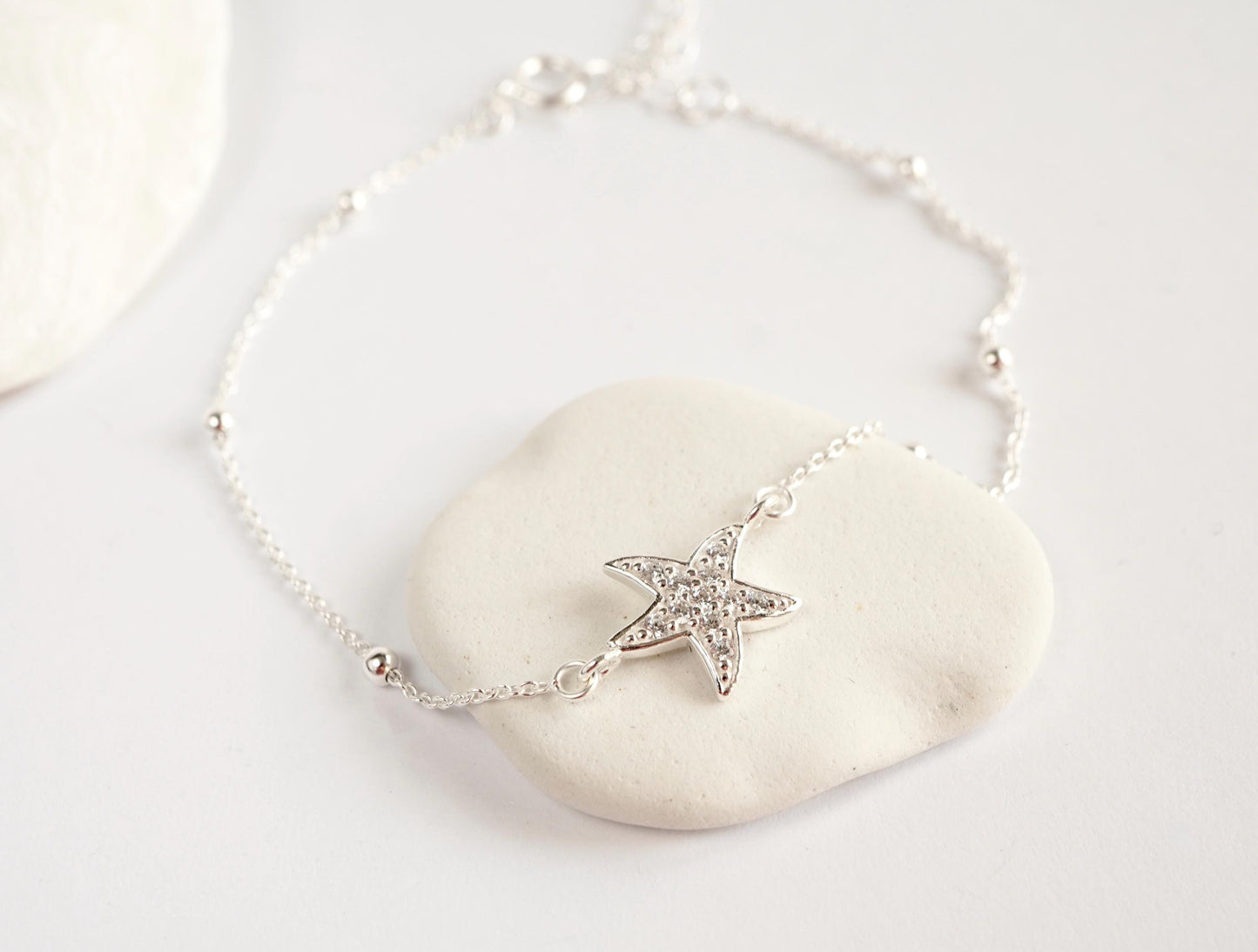 Dainty Starfish Sterling Silver Bracelet * Gift For Her * Summer jewelry * Nautical bracelet