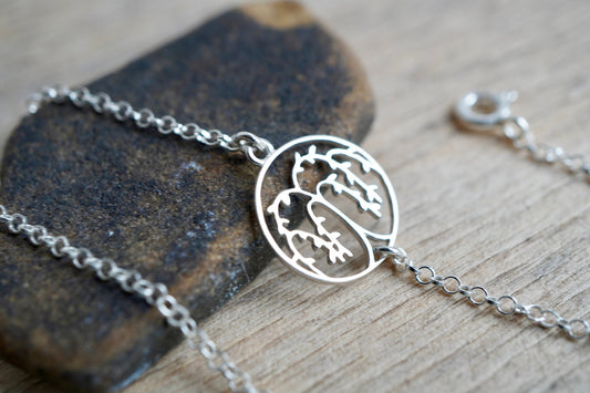 Willow Tree Sterling Silver Dainty Cord Bracelet * Feminine * Layered Bracelet * Gift for her