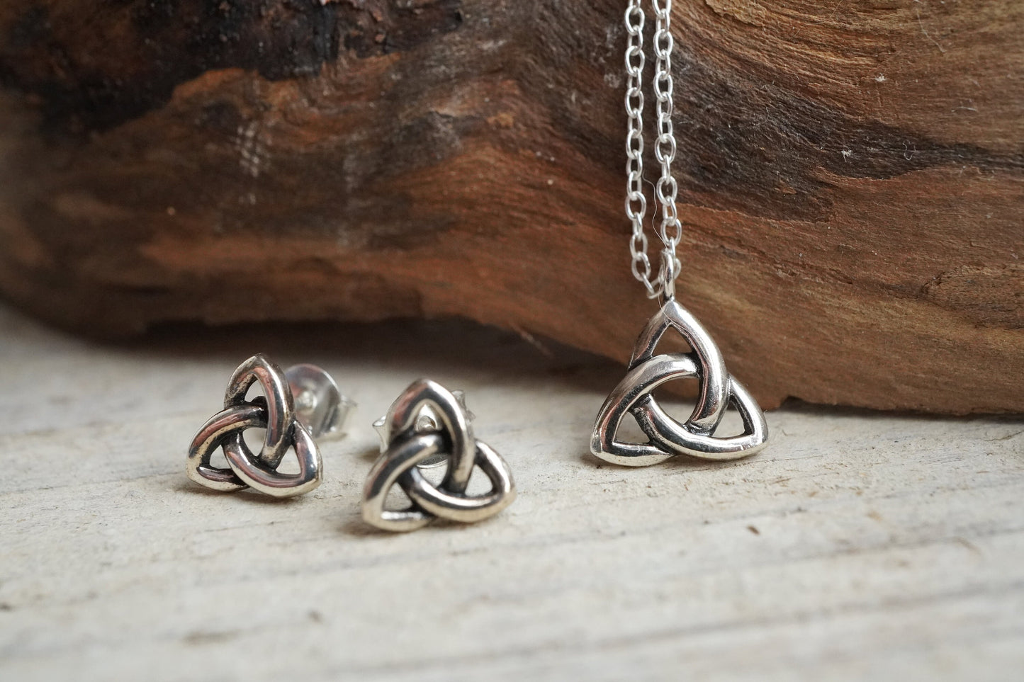 Sterling Silver Trinity Knot Stud Earrings * Celtic jewellery * Celtic Knot, Pagan, Viking earrings,