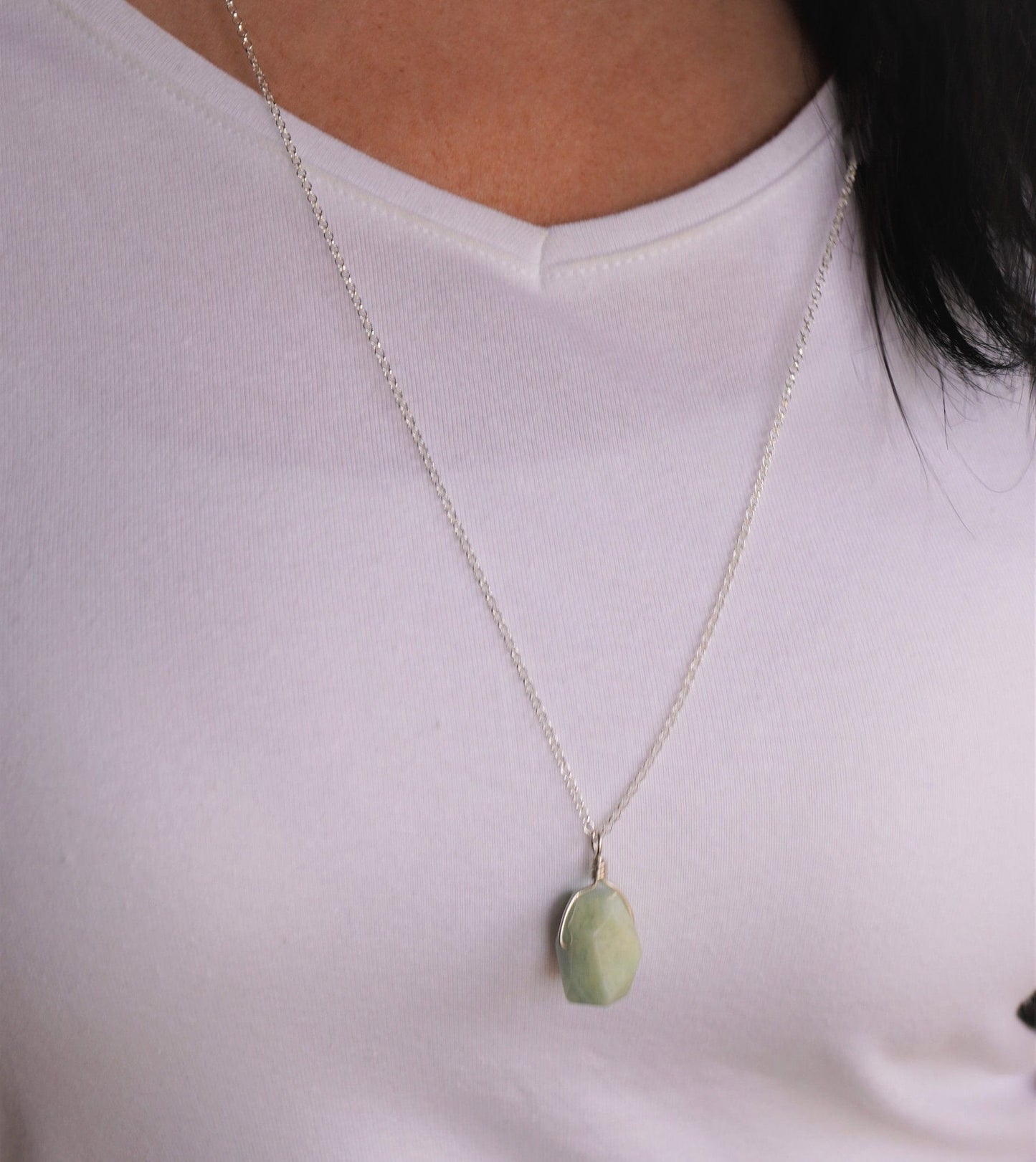 Long Stone Necklace * 80cm Necklace * Belcher Sterling Silver Necklace