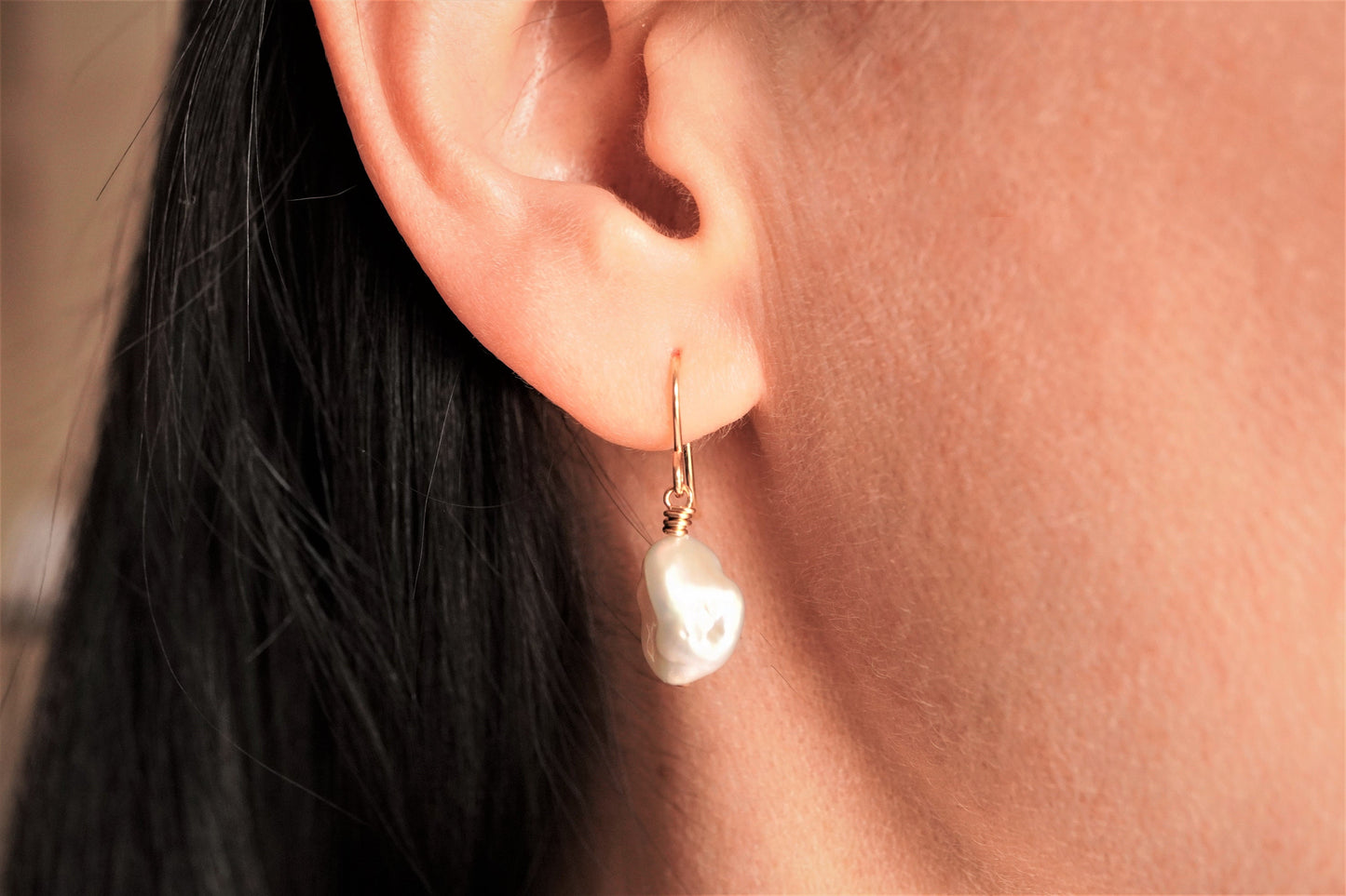 Pearl Keshi Nugget Earrings * Short earrings * Bridesmaid gift  * Pearl earrings * Gift for her