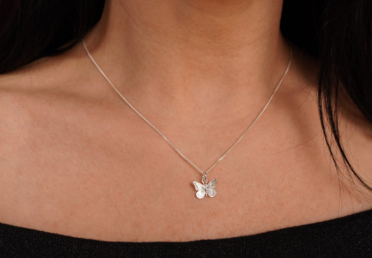 Cute Butterfly Sterling Silver Delicate Necklace * Butterfly jewellery *Silver butterfly
